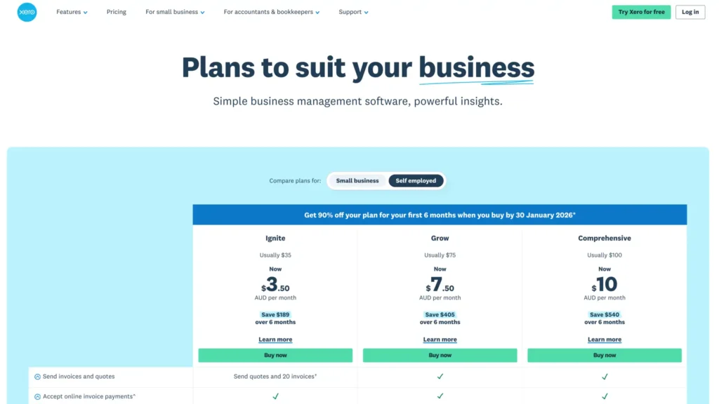 xero plans